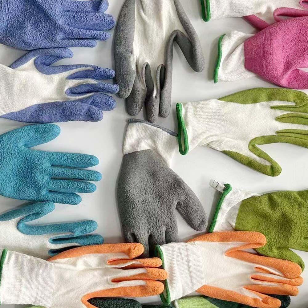 Multicolor Protective Mittens Embossing Horticulture Gloves Tool Work Gloves  Unisex