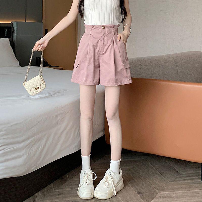 Шорты Flower Bud с высокой талией для женщин, летние японские милые свободные брюки А-силуэта с широкими штанинами для студентов, повседневные брюки