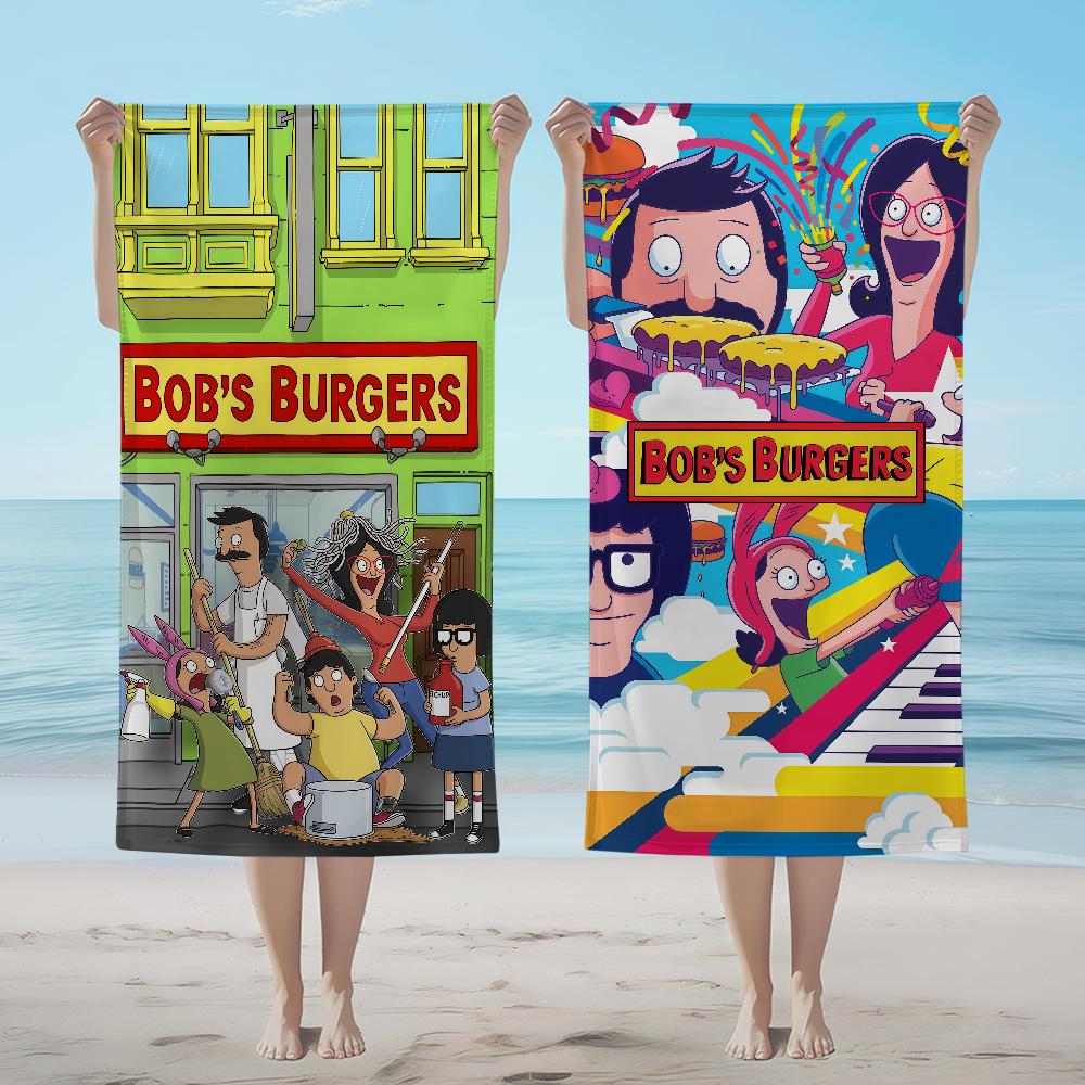 Мультяшный B-BobsS B-BurgersS Полотенце Текстиль Халат Пляжный Быстросохнущий Легкий Портативный Кемпинг Бассейн Путешествие