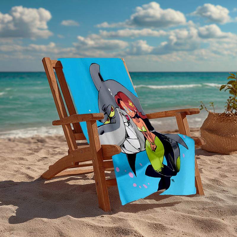 Ultra-Soft Beach Towel with Zig & Sharko Theme,Ideal for Pool - Camping, Diving - Perfect Travel Essential, Vibrant Beach Towel.