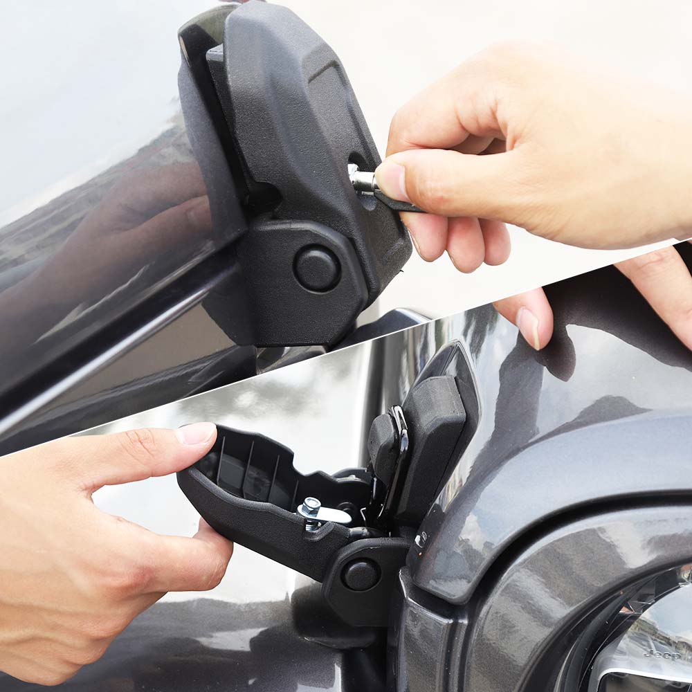 Car Hood Latches with Lock Hood Catch Kit for Jeep Wrangler JL & Gladiator JT 2018 Up Exterior Accessories