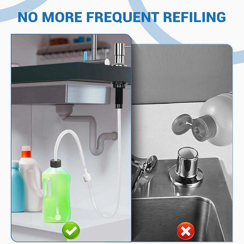 Дозатор для мыла из нержавеющей стали, комплект удлинительных трубок, кухонная мойка, дозатор жидкого мыла, лосьон для ванной комнаты, моющее средство, ручные пресс-насосы