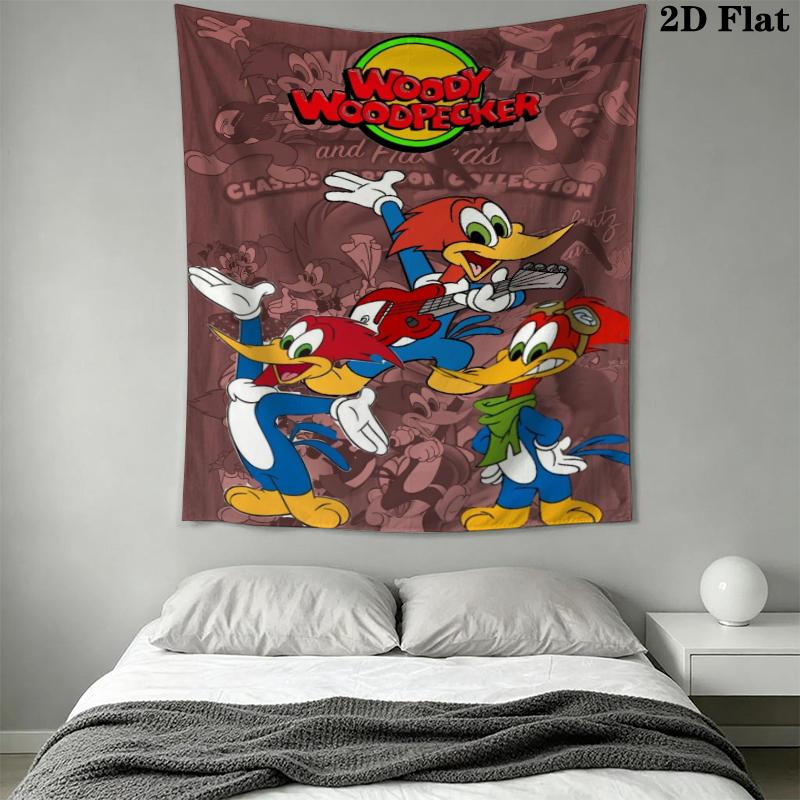 woody woodpecker Wall Tapestry Aesthetic Wall Hanging Printed Fabric Blanket Decorative Tapestries for Bedroom Living Room Home Decor