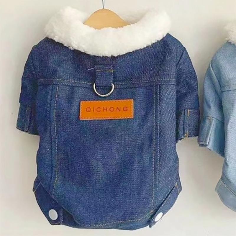 Пальто из овечьей шерсти для домашних собак в ковбойском стиле, утолщенное, для маленьких собак, куртки из овечьей шерсти, парки, одежда для щенков, ошейник для собак, пальто, аксессуары для собак