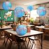 Around The World Hanging Lantern Travel Themed Round Paper Lantern Earth Day Classroom Decoration for Home Earth Theme Party Decor