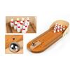Mini Bowling de Table - Lot avec 10 quilles - Jeu d'adresse pour Adultes et Enfants - Marron - Intérieur