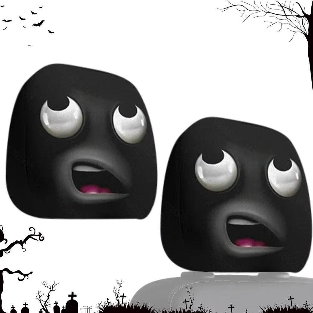 1 шт. Черный чехол на подголовник автомобиля с рисунком черепа, дышащий подголовник сиденья автомобиля, наволочка для автомобильной подушки, Хэллоуин