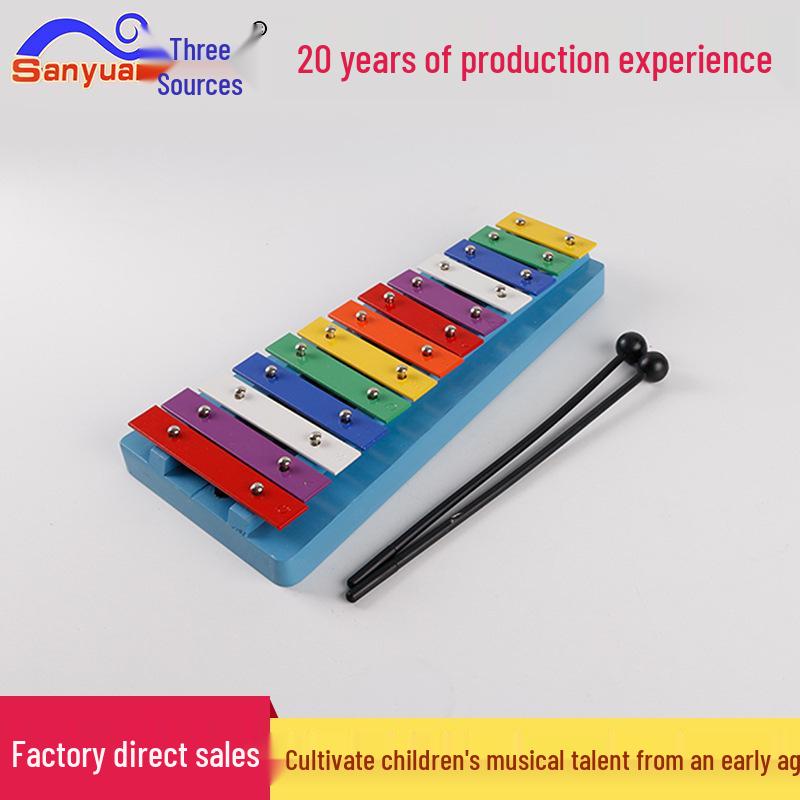 Красочный 15-нотный алюминиевый глокеншпиль для раннего развития детей и школьного обучения