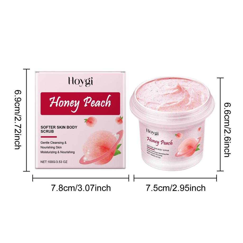 Скраб для тела Медовый персик для более мягкой кожи Нежный отшелушивающий очищающий гель Осветляющий Глубоко очищающий Увлажняющий Блестящий Гладкий Скраб для тела
