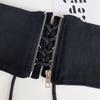 Black Elastic Cummerbunds PU Leather Waist Corset Elegant Wide Belt  Girl
