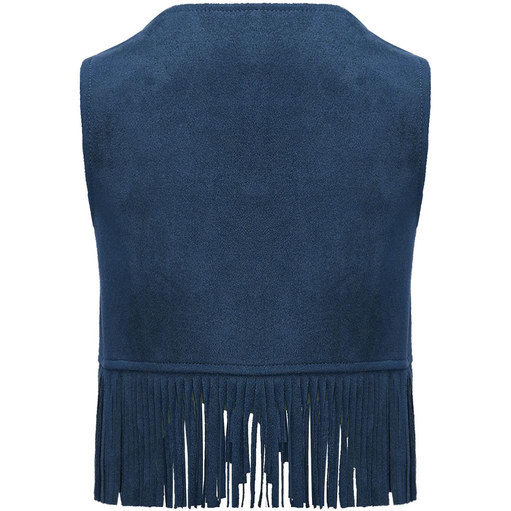 Мальчик Вестерн Ковбойский Жилет Замша Кисточки Хэллоуин Косплей Костюм Реквизит для Фотосъемки Наряд в Вестерн Стиле