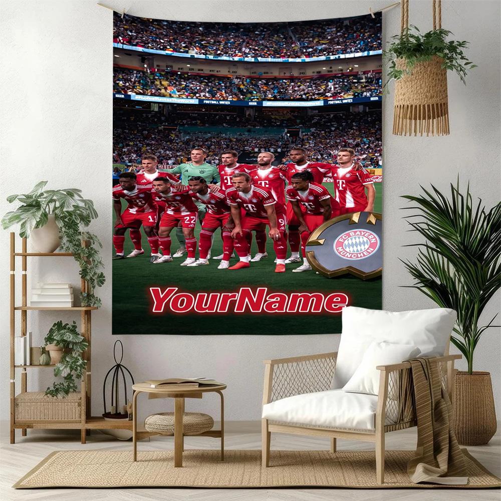 Bayern Munich Custom Your Name Wall Decor Tapestry Art For Pet Memorial Birthdaywedding Party Backdrop Family Gift