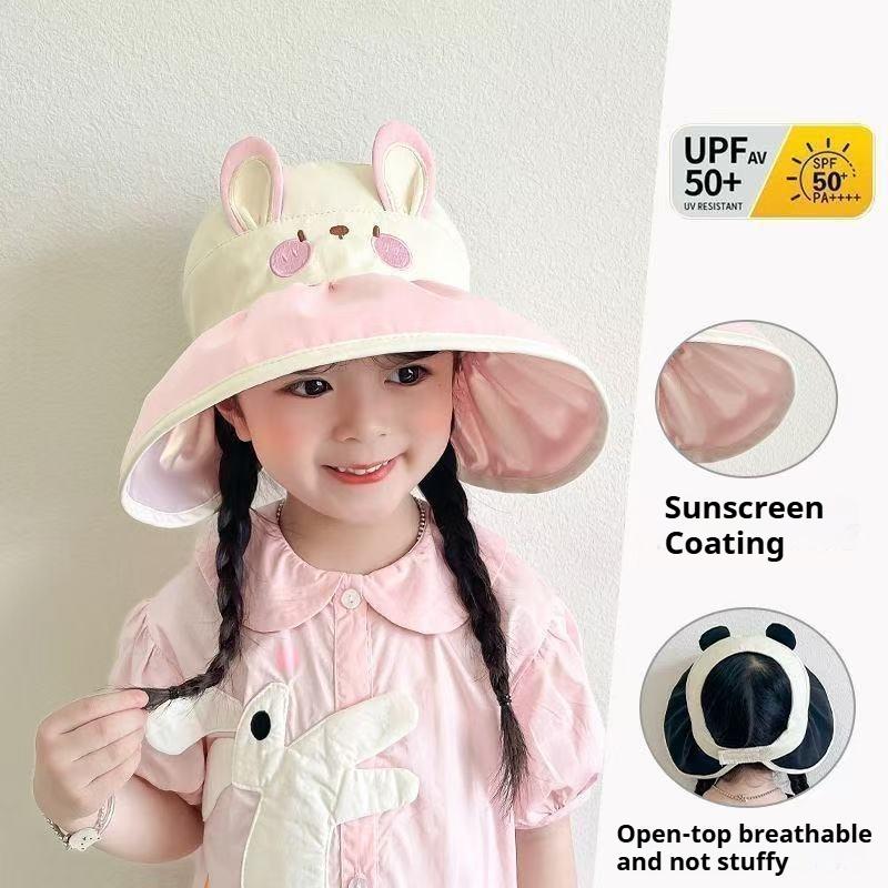 Детская панама от солнца для рыбалки Летняя для мальчиков и девочек для улицы Защита от УФ-лучей Большая широкая поля Соломенная шляпа с открытым верхом Детская защита от солнца Солнцезащитная шляпа