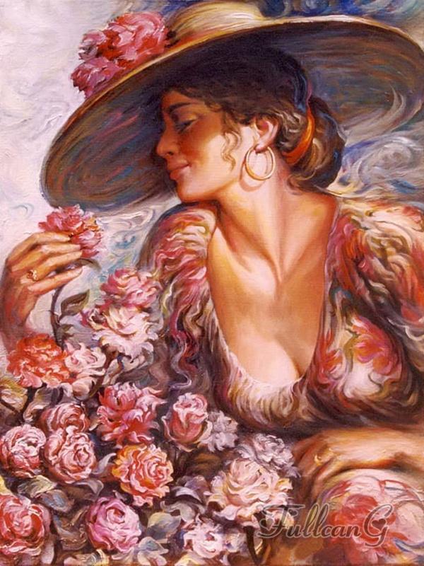 Алмазная живопись Новые поступления Фэнтези Женщина Цветок Diy Полный горный хрусталь Вышивка Абстрактная девушка Искусство Мозаика Наборы для вышивки крестом Домашний декор FG1742