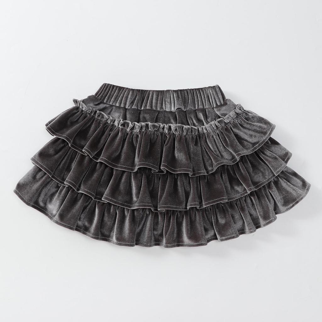 Юбка для девочек осень/зима 2024 из шерсти в складку - корейский стиль