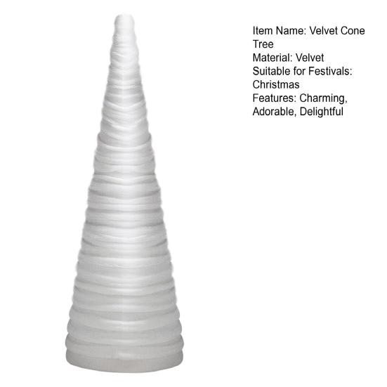 Бархатные рождественские конусные елочные украшения, рождественская флокированная елка, настольное украшение