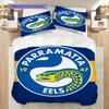 Комплект постельного белья с узором Parramatta Eels Одеяло Постельное белье Наволочка Домашний Декор Подарок на День Рождения (1 пододеяльник + 2 наволочки, без наполнителя)