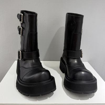 Ретро ботинки до колена на толстой подошве, женские осенние новые ретро ботинки-чулки, ботинки в стиле милитари, рыцарские ботинки