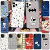 Case for iPhone 16 15 Plus 14 13 12 11 Pro 8 7 6S 6 SE 5S X XR XS Max Realme C30 C33 C31 9I Black Sofe Cover NI35 Fun Snoopy