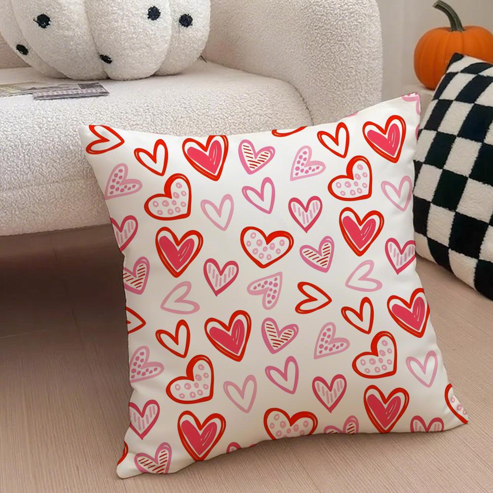 LOVE Cushion Cover Linen Pillow Case Soft Breathable Protective Couch Room Decoration