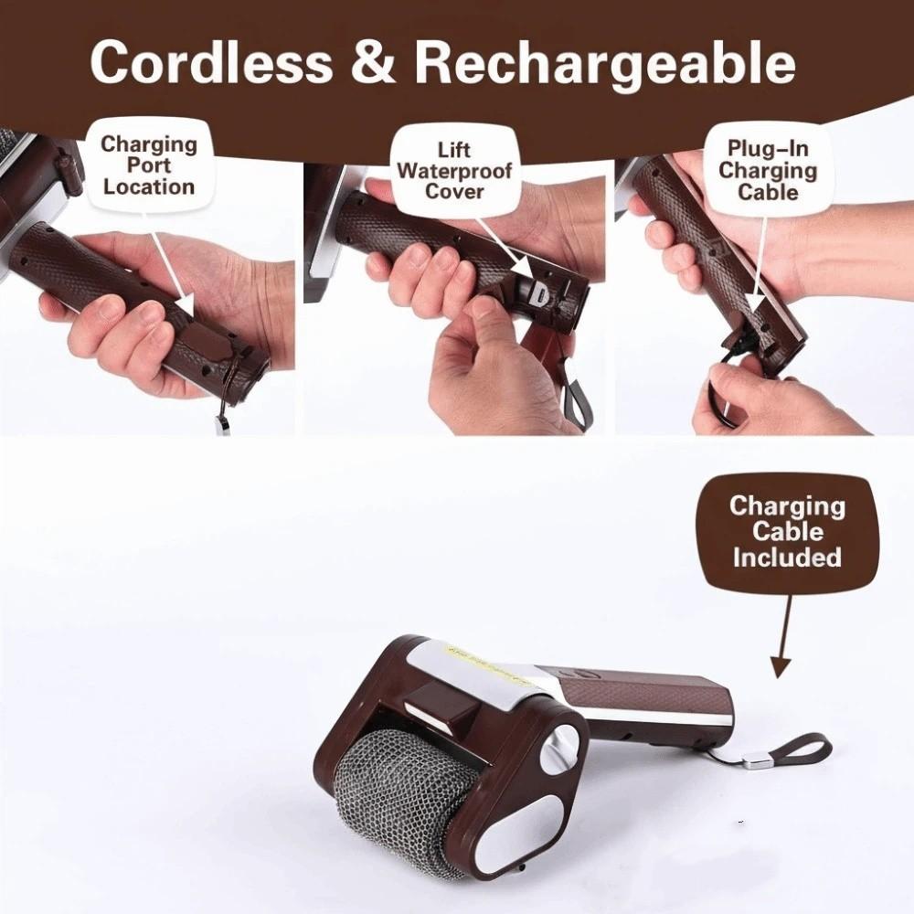 Stainless Steel Roller Grill Cleaner Brush Rechargeable Barbecue Cleaner Tools  Grill Maintenance