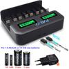 PALO 8 Slots LCD Display USB Smart Battery Charger for AA AAA SC C D Size Rechargeable Battery 1.2V Ni-MH Ni-CD Quick Charger