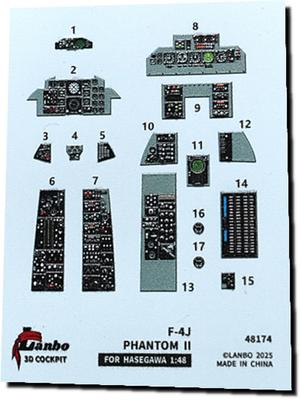 Lambo Models 1/48 F-4J Phantom II Интерьер 3D Декаль (для Хасэгавы) Наклейка для пластиковой модели LNB48174 (Самолет)