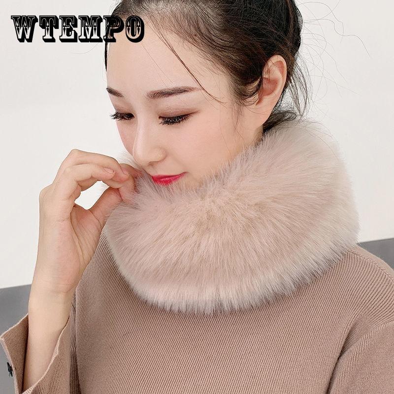 Imitation Fox Fur Collar Thick Scarf Warm Neck Protection Scarf Korean Winter Girl