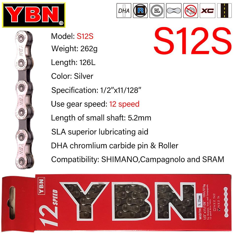 Lightweight Taiwan YBN 8-12 Speed Mountain Road Bicycle Chain for SRAM Variable Speed Flywheel