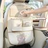 Car Seat Back Storage Bag Organizer Bear Bunny Multifunctional Car Back Seat Anti-Dirty Anti-Kick Storage Pad Car Accessories