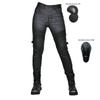 Womens Retro Motorcycle Riding Pants With Protective Padding - Windproof Coated Denim Style Biker Trousers Cycling
