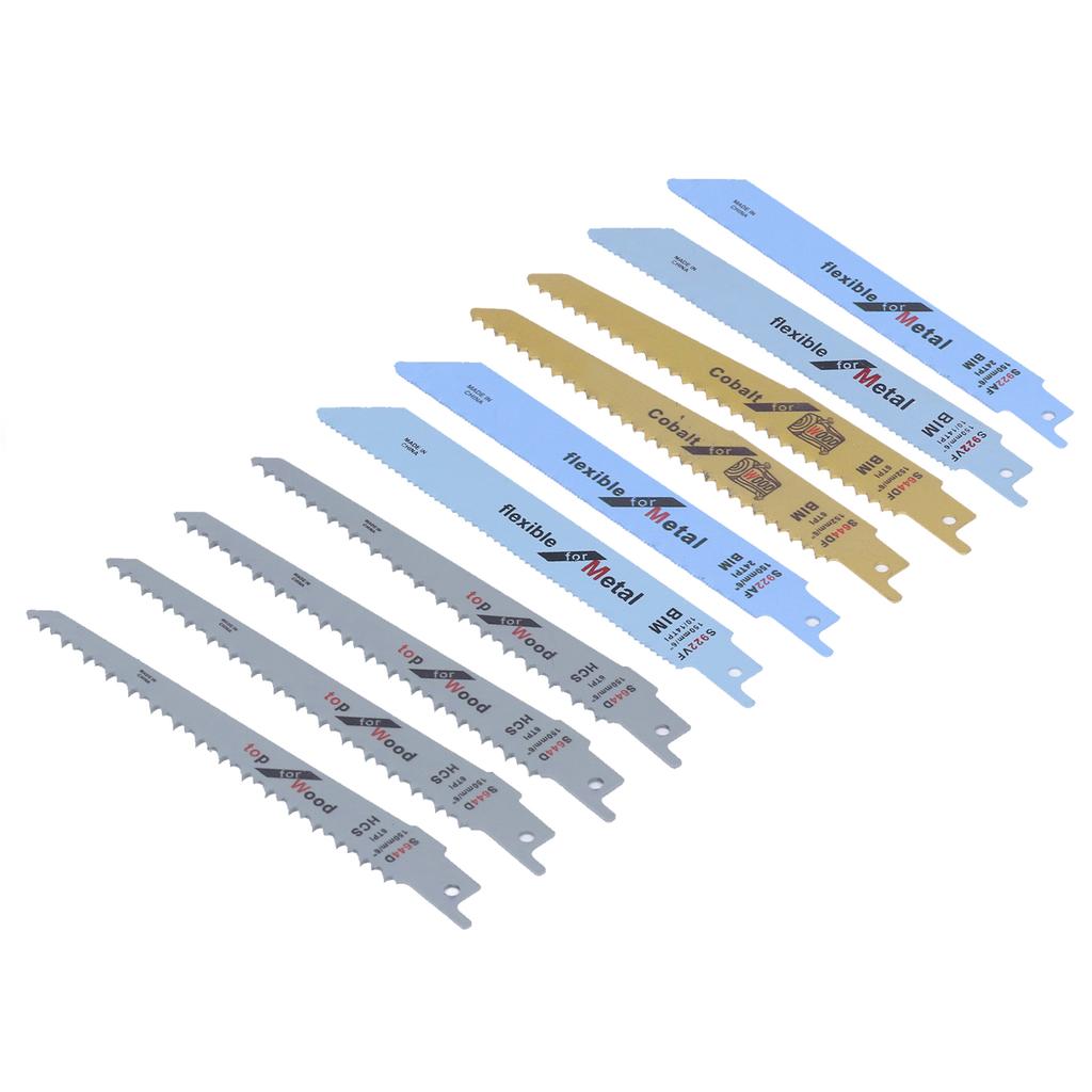10 шт. возвратно-поступательных пильных полотен из высокоуглеродистой стали, биметаллические сабельные пилы для дерева и металла