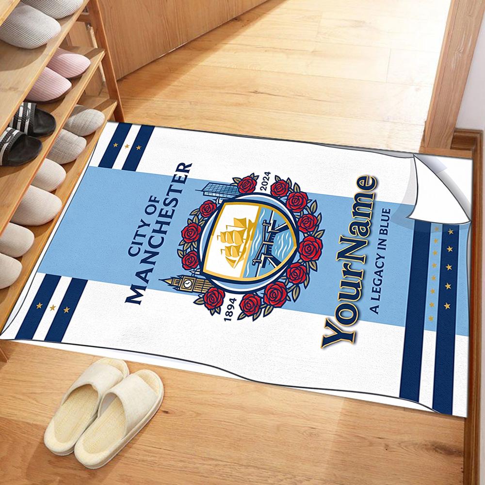 Manchester City 6 Personalized Text Carpet Design for Dormitory Study room Living Rooms Decorate room Anti-slip Rug Decorate Offices