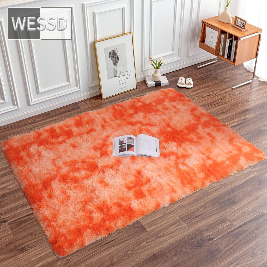 Плюшевый ковер градиентного цвета для спальни, мягкие прямоугольные мохнатые коврики для гостиной, милый пушистый коврик для комнаты для девочек, детский ковер, игровой коврик, украшение комнаты