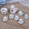 15 шт. 1:12 миниатюрных столовых приборов для кукольного домика, фарфоровые керамические чайные чашки, набор игрушек