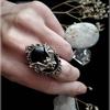 Party Adjustable New Black Bat Ring Bat Cameo Ring Gothic Witch Ring Halloween
