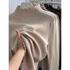 Semi-turtleneck Stacked with Fungus Edge Knitted Sweater, Soft Waxy Sweater, Female Slim Body with Long-sleeved Autumn and Winter Bottoming Top