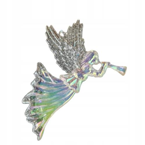 Acrylic Pendant Shimmering Angel Silver Christmas