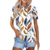Женская модная повседневная рубашка с отворотом и коротким рукавом с принтом, женские топы на пуговицах
