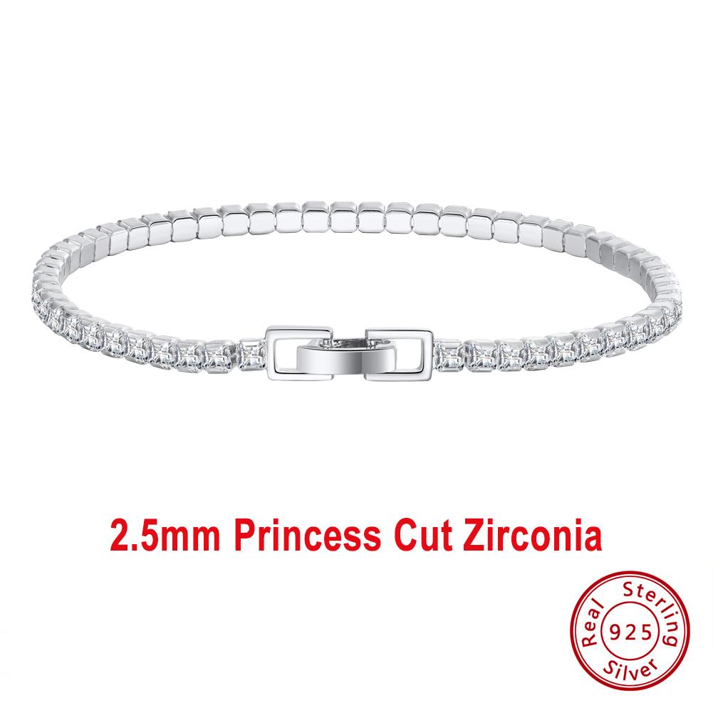 ORSA JEWELS Оригинальные браслеты-цепочки из стерлингового серебра 925 пробы, теннисные, с паве из прозрачных кубических циркониев, 14K, для девочек, на вечеринку, SB61