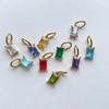 Прямоугольные подвески из нержавеющей стали с покрытием 14K золотом, с камнями по месяцам и цирконием