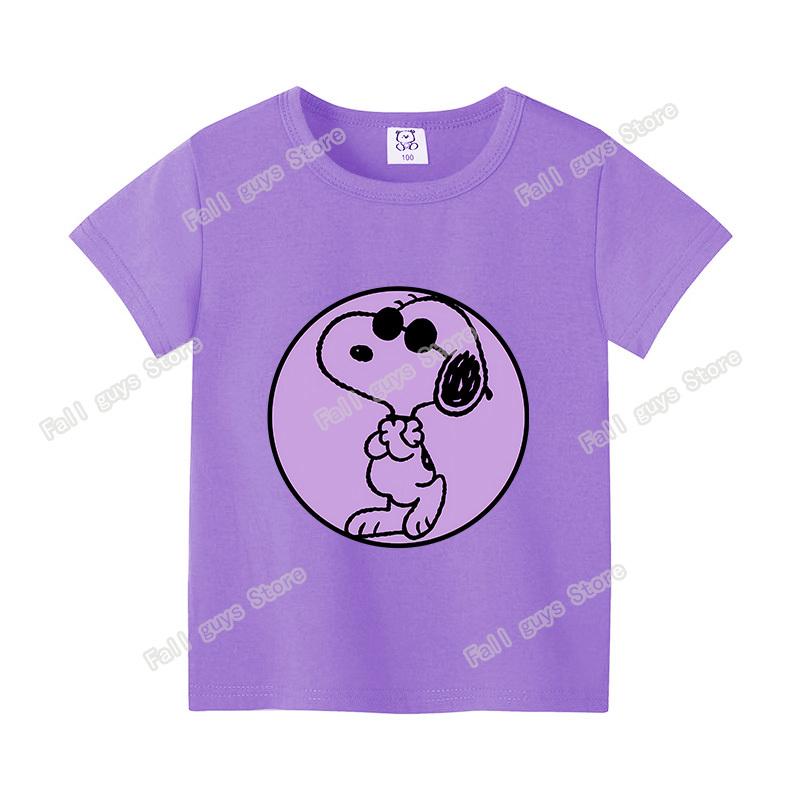 Snoopys Kids TShirt Cartoon Dog Merch Boy Girl Short Sleeve Tops Summer Breathable Cute Child Casual Clothes Birthday Gift