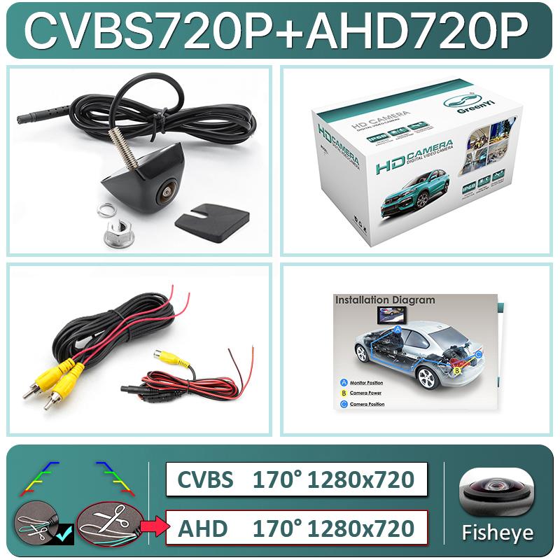 GreenYi AHD 1920x1080P Car Camera 170 Degree Fish Eye Lens Starlight Night Vision HD Vehicle Rear View Camera