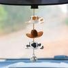 Yousheng Western Cowboy Hat Car Charm Rearview Mirror Ornament with Lanyard Easy To Hang Adjustable Decorative Car Interior Hat Ornament