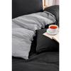 White Square Anthracite Single Duvet Cover Set With Rubber Sheet And 1 Pillow Case