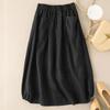 Literary Women's Cotton Linen Half Skirt Children's Summer Linen Half Skirt Medium Long Style Skirts