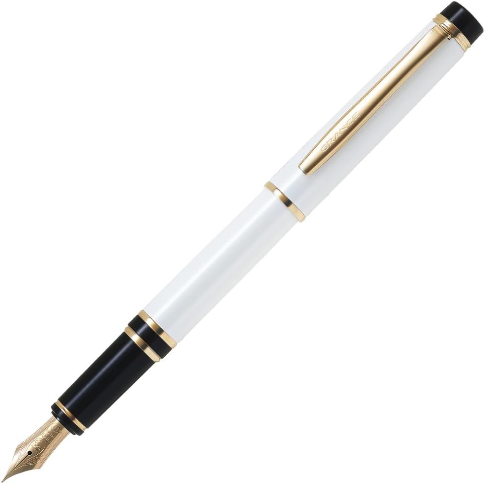 Pilot Grance Fountain Pen Pearl White Extra Fine (EF) Nib FGRC-12SR-PWEF with Converter