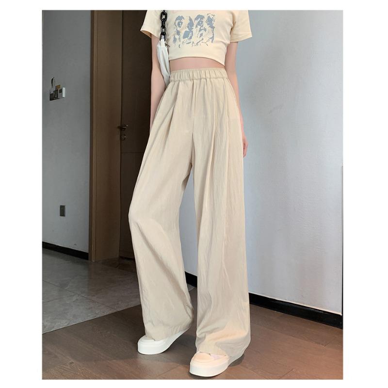 Широкие брюки из ледяного шелка, женские летние брюки с высокой талией, повседневные брюки Yamamoto в японском стиле, повседневные брюки из хлопка и льна
