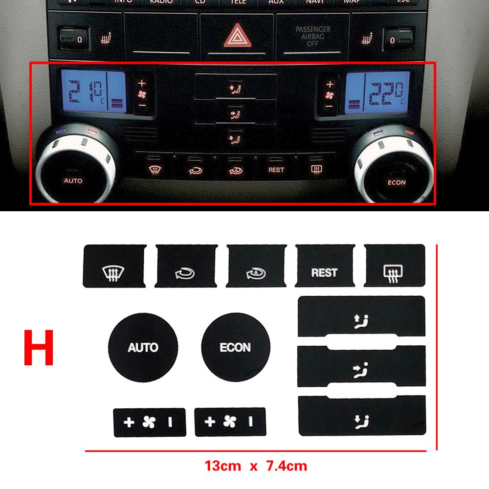 Для Volkswagen VW Touareg 2004 2009 автомобильная центральная консоль, часть переключателя, ремонтный комплект, наклейка, исправление выцветшего некрасивого анти