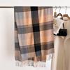 Vintage Plaid Tassel Scarf Women Imitation Cashmere Thickened Warm Autumn Winter Shawl Wrap Scarves Pashmina Foulard